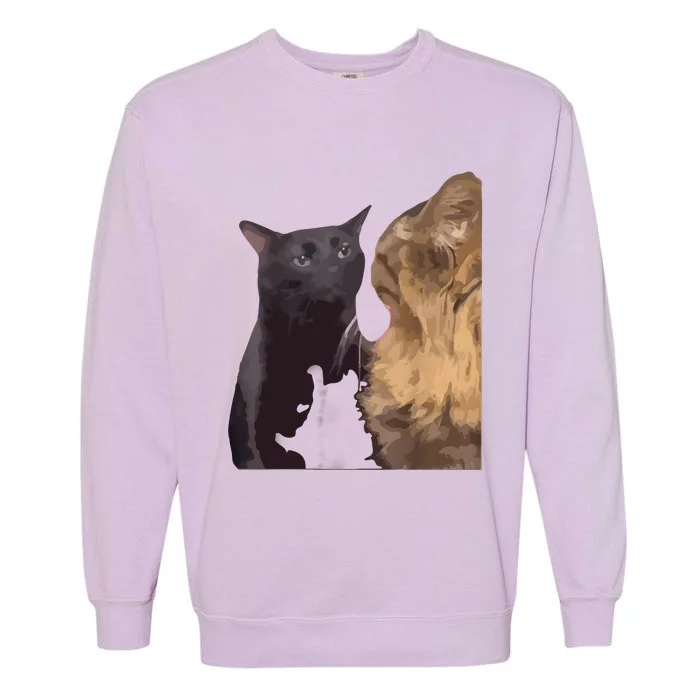 Cat Zoning Out Meme Popular Internet Meme Garment-Dyed Sweatshirt