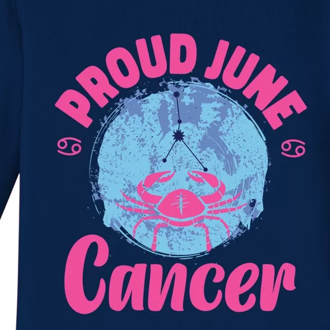 Cancer Zodiac: Proud June Cancer Gift Baby Long Sleeve Bodysuit