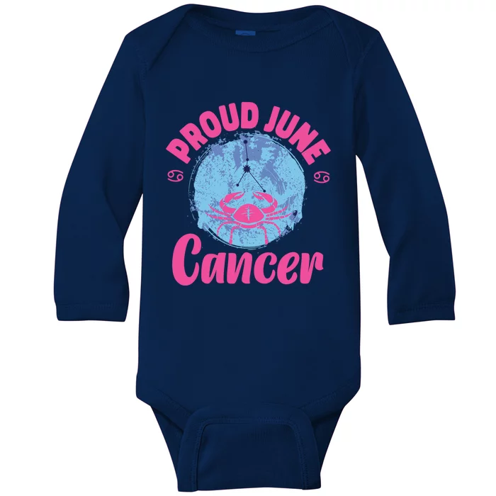 Cancer Zodiac: Proud June Cancer Gift Baby Long Sleeve Bodysuit