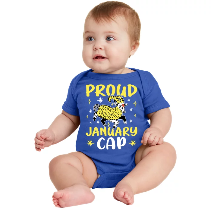 Capricorn Zodiac: Proud January Cap Gift Baby Bodysuit