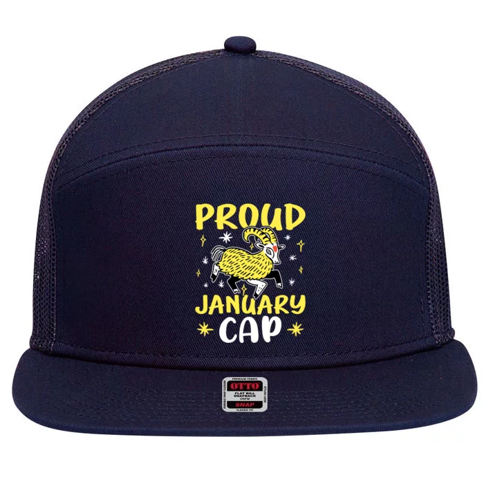 Capricorn Zodiac: Proud January Cap Gift 7 Panel Mesh Trucker Snapback Hat