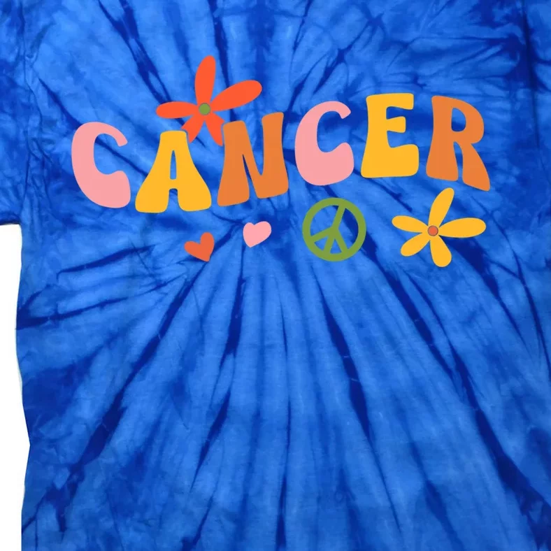 Cancer Zodiac Sign 70s Hippie Style Gift Tie-Dye T-Shirt