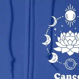 Cancer Zodiac Sign Astrology Moon Phase Horoscope Great Gift Full Zip Hoodie