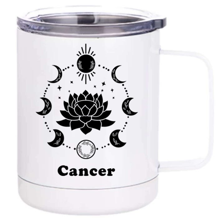 Cancer Zodiac Sign Astrology Moon Phase Horoscope Great Gift Front & Back 12oz Stainless Steel Tumbler Cup