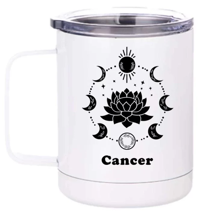 Cancer Zodiac Sign Astrology Moon Phase Horoscope Great Gift Front & Back 12oz Stainless Steel Tumbler Cup