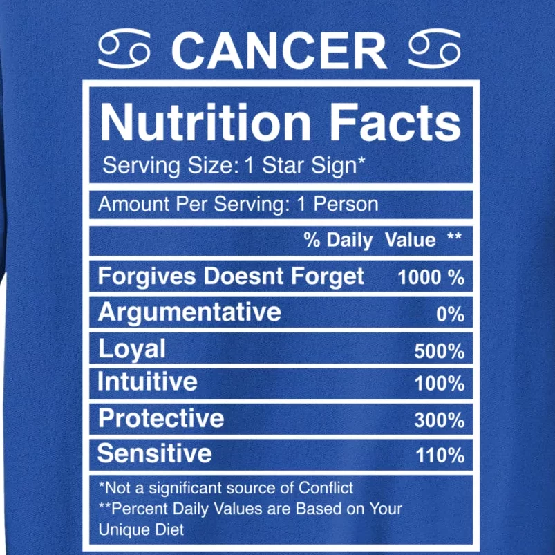 Cancer Zodiac Sign Fact Cute Gift Tall Sweatshirt