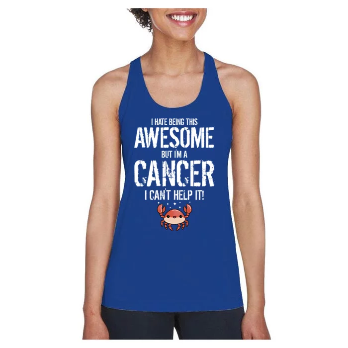 Cancer Zodiac Sign Facts Astrology Funny Astronomy Horoscope Cute Gift Women's Racerback Tank