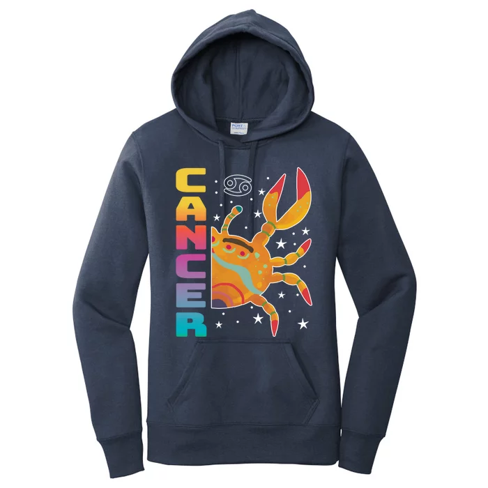 Cancer Zodiac Sign Facts Retro Vintage Astrology Gift Women's Pullover Hoodie