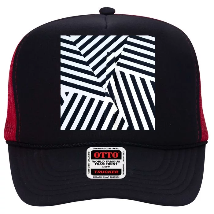 Crazy Zebra Stripped Patterns High Crown Mesh Trucker Hat