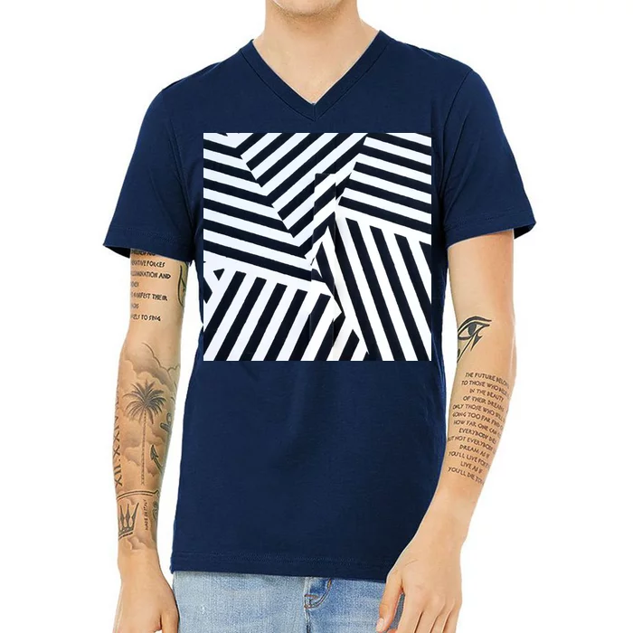 Crazy Zebra Stripped Patterns V-Neck T-Shirt