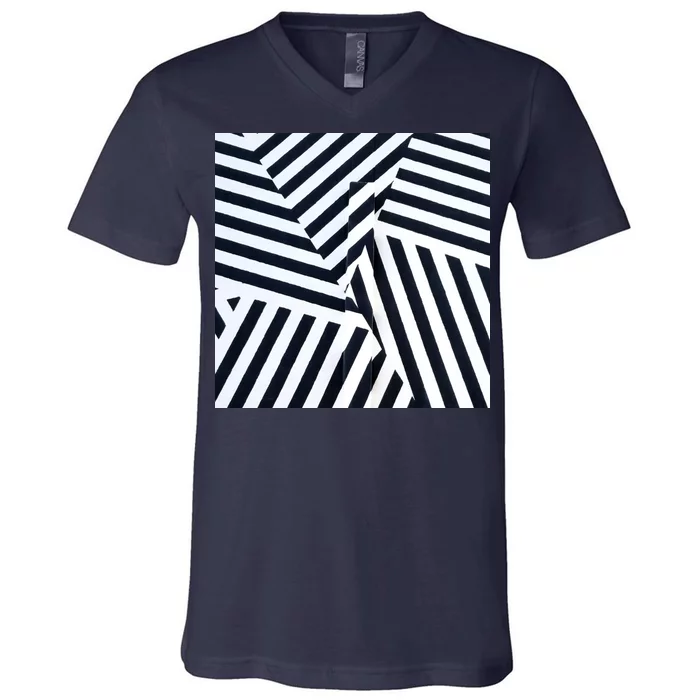 Crazy Zebra Stripped Patterns V-Neck T-Shirt