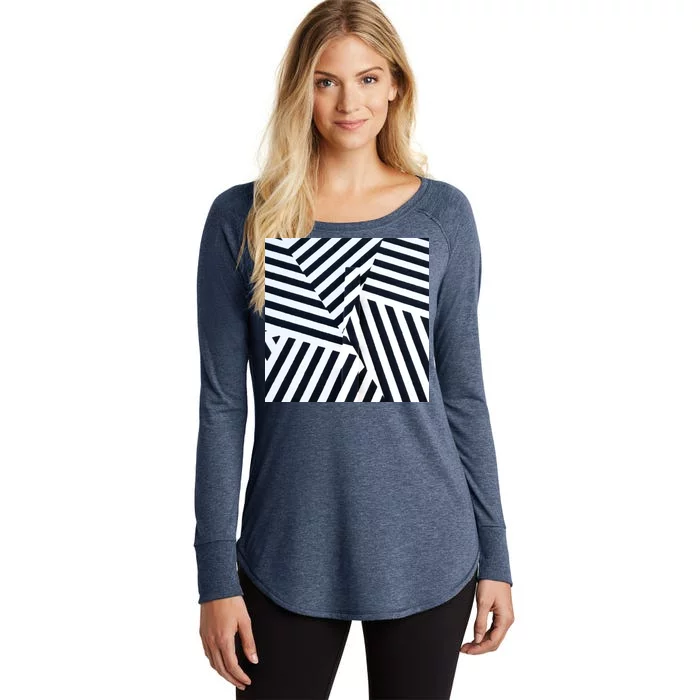 Crazy Zebra Stripped Patterns Women's Perfect Tri Tunic Long Sleeve Shirt