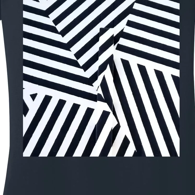 Crazy Zebra Stripped Patterns Women's V-Neck T-Shirt