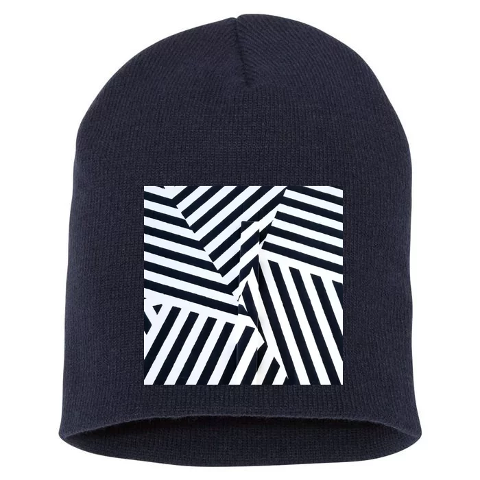 Crazy Zebra Stripped Patterns Short Acrylic Beanie