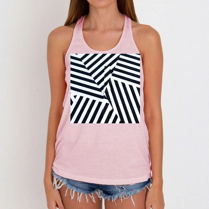 Crazy Zebra Stripped Patterns Women's Knotted Racerback Tank