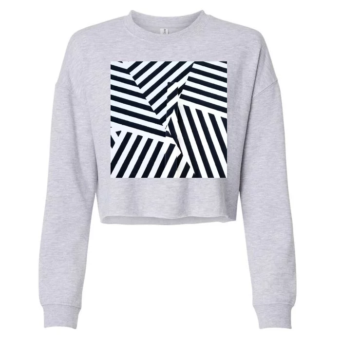 Crazy Zebra Stripped Patterns Cropped Pullover Crew