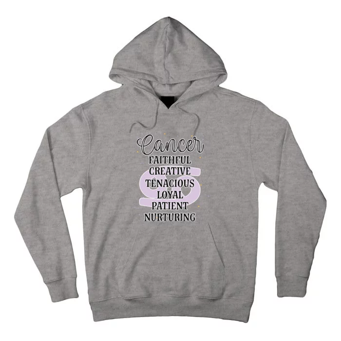 Cancer Zodiac Sign January February Birthday Facts Features Gift Tall Hoodie