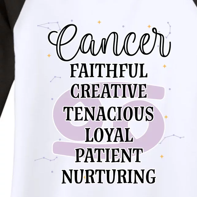 Cancer Zodiac Sign January February Birthday Facts Features Gift Women's Tri-Blend 3/4-Sleeve Raglan Shirt