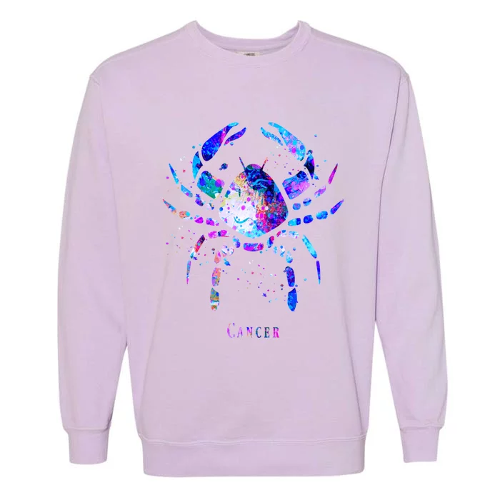 Cancer Zodiac Sign Gift Garment-Dyed Sweatshirt