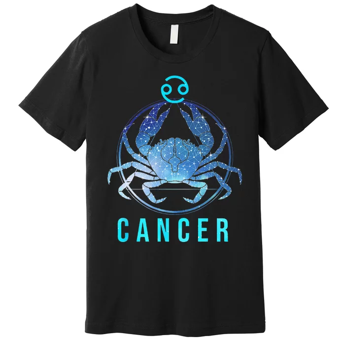 Cancer Zodiac Sign Astrology Birthday Horoscope Lover Premium T-Shirt