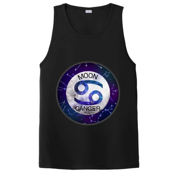 Cancer Zodiac Sign Ruled By Moon Crab Color Art Astrology Gift Performance Tank