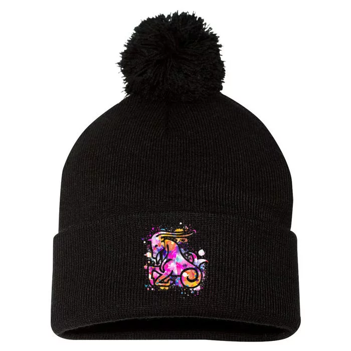 Capricorn Zodiac Sign Astrology Pom Pom 12in Knit Beanie