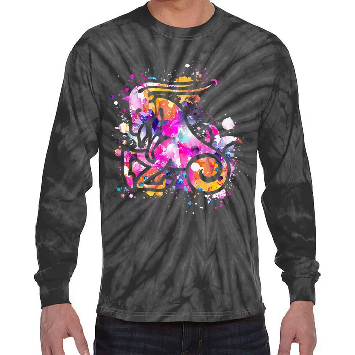 Capricorn Zodiac Sign Astrology Tie-Dye Long Sleeve Shirt