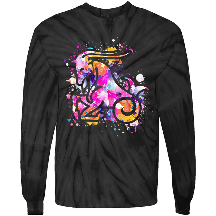 Capricorn Zodiac Sign Astrology Tie-Dye Long Sleeve Shirt