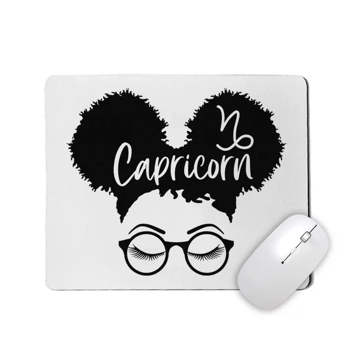 Capricorn Zodiac Sign Afro Puffs African Hair Buns Astrology Mousepad