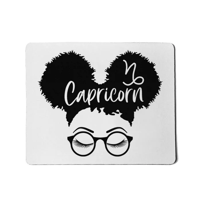 Capricorn Zodiac Sign Afro Puffs African Hair Buns Astrology Mousepad