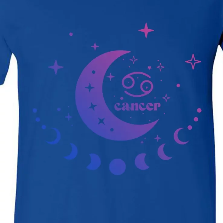 Cancer Zodiac Signs Astrology Star Moon Phase Cancer Zodiac Meaningful Gift V-Neck T-Shirt