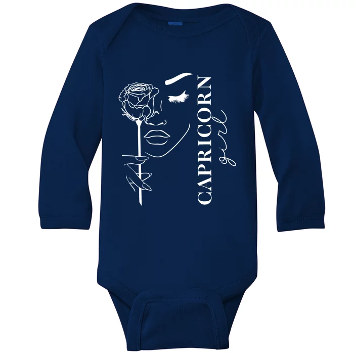 Capricorn Zodiac Sign Great Gift Baby Long Sleeve Bodysuit