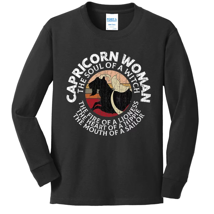 Capricorn Zodiac Sign Birthday December January Month Funny Kids Long Sleeve Shirt