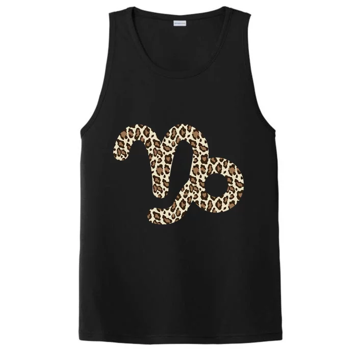 Capricorn Zodiac Sign Leopard Gift Performance Tank