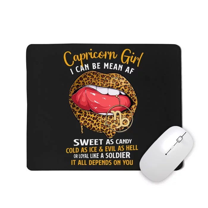 Capricorn Zodiac Sign Sweet As Candy Leopard Lip Mousepad