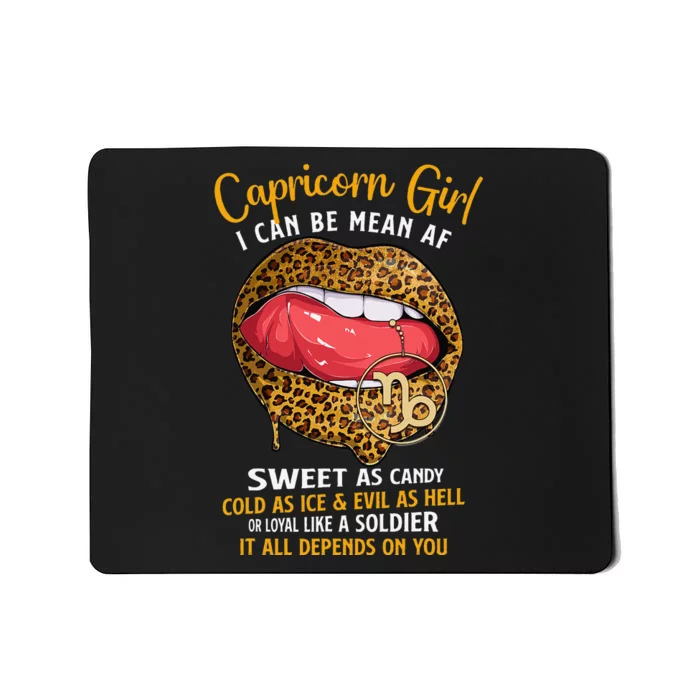 Capricorn Zodiac Sign Sweet As Candy Leopard Lip Mousepad