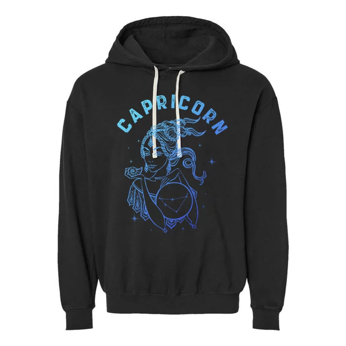 Capricorn Zodiac Sign Great Gift Garment-Dyed Fleece Hoodie