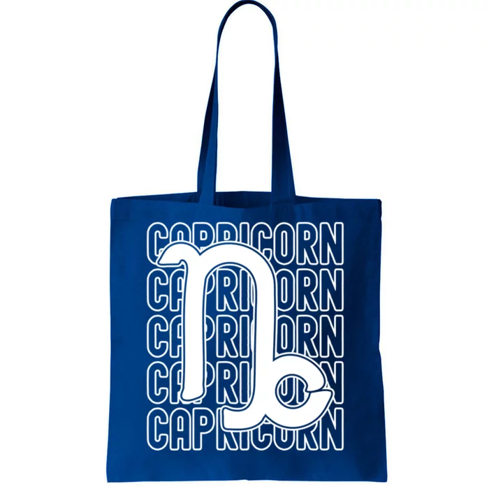 Capricorn Zodiac Sign Typography Astrology Gift Tote Bag