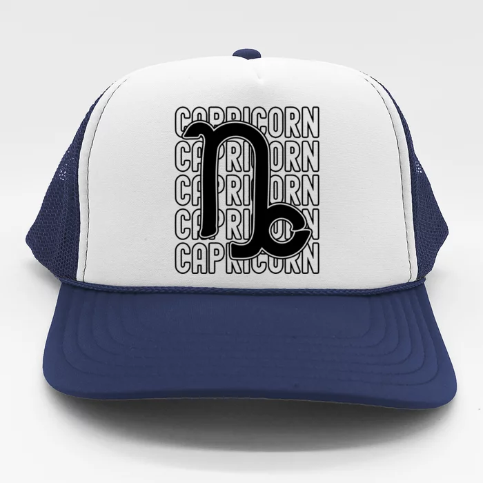 Capricorn Zodiac Sign Typography Astrology Gift Trucker Hat