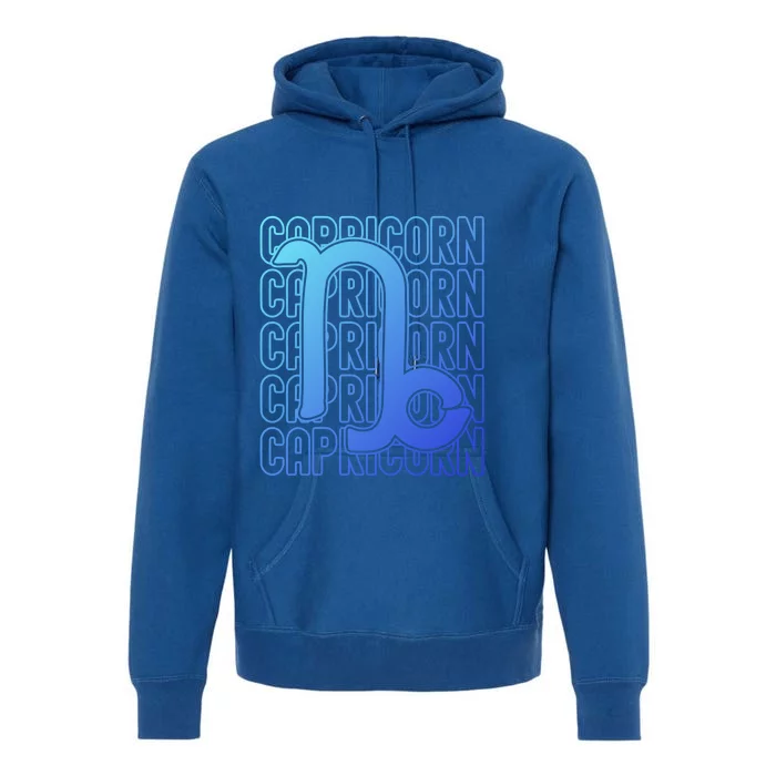 Capricorn Zodiac Sign Typography Astrology Gift Premium Hoodie