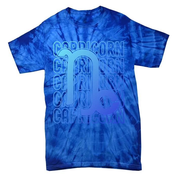 Capricorn Zodiac Sign Typography Astrology Gift Tie-Dye T-Shirt