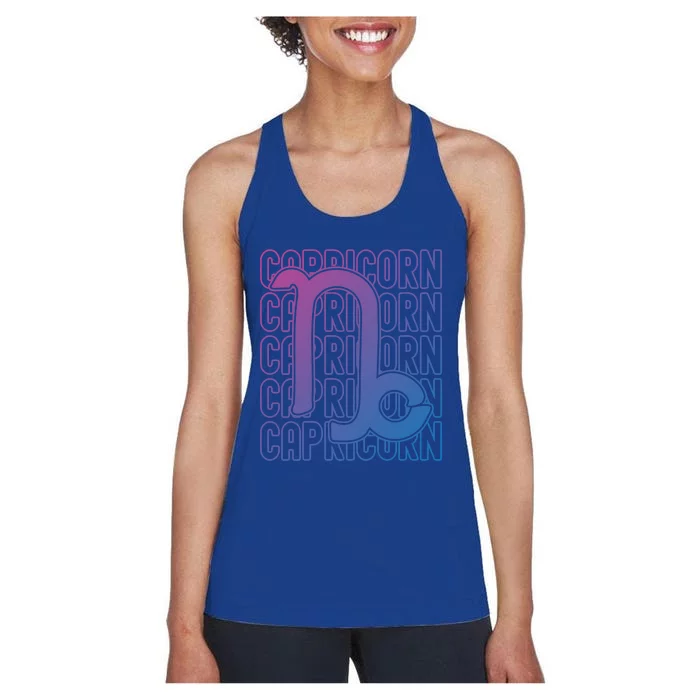 Capricorn Zodiac Sign Typography Astrology Gift Women's Racerback Tank