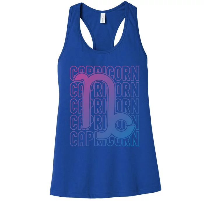 Capricorn Zodiac Sign Typography Astrology Gift Women's Racerback Tank