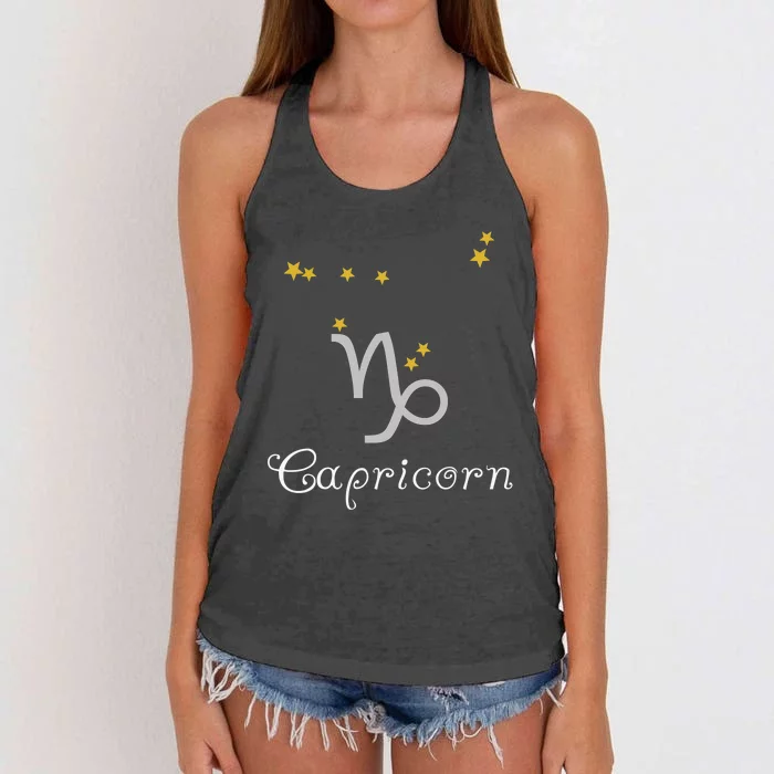 Capricorn Zodiac Sign Constellation Astrology Women's Knotted Racerback Tank