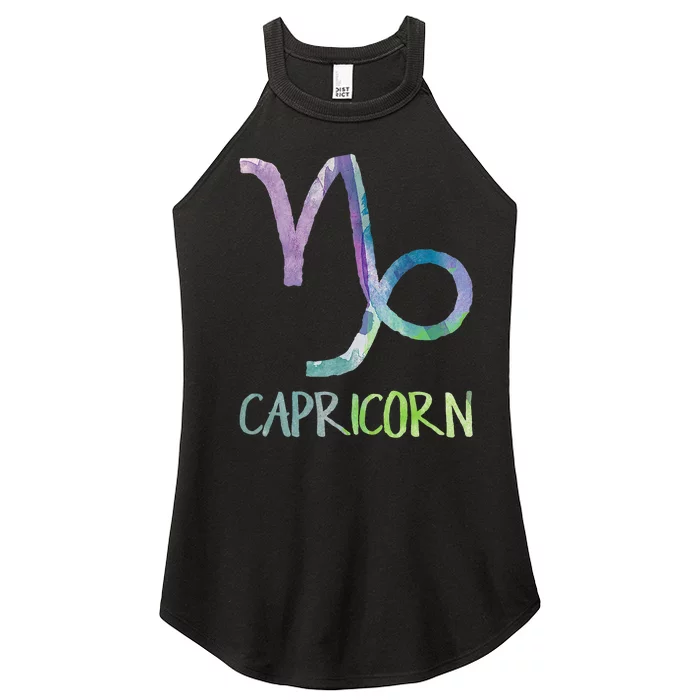 Capricorn Zodiac Symbol Astrology Sea Goat Funny Women’s Perfect Tri Rocker Tank