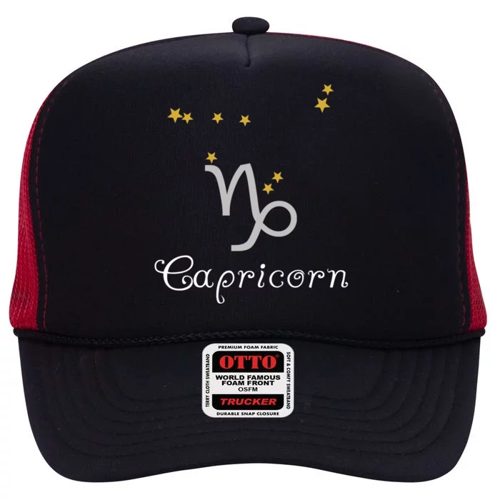 Capricorn Zodiac Sign Constellation Astrology Capricorn Great Gift High Crown Mesh Trucker Hat