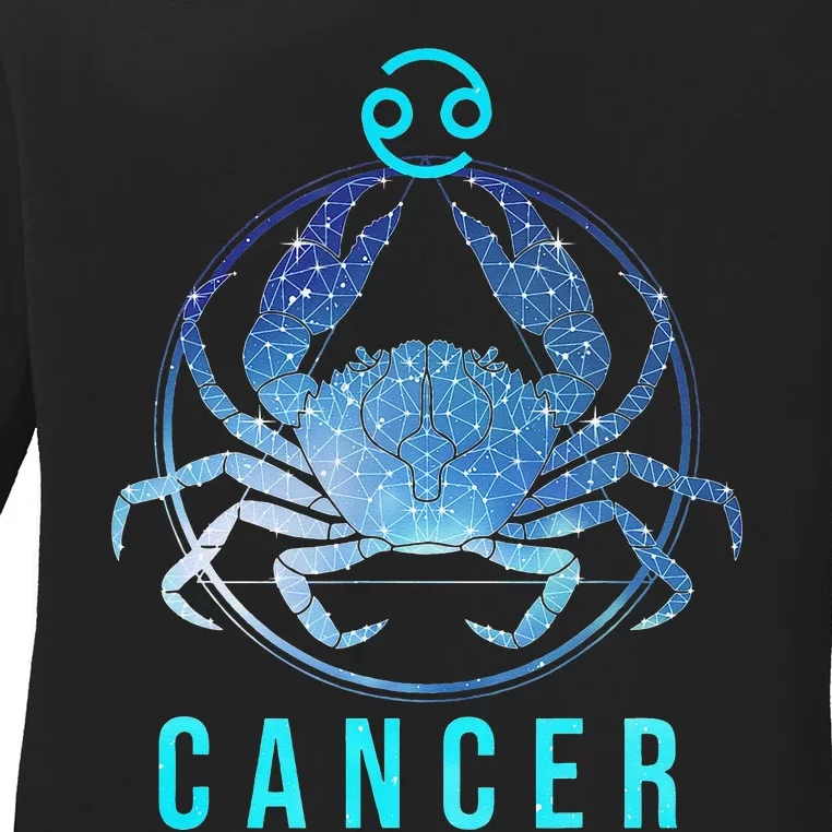 Cancer Zodiac Sign Astrology Birthday Horoscope Lover Ladies Long Sleeve Shirt