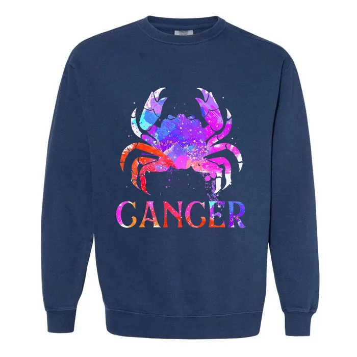 Cancer Zodiac Sign Birthday Horoscope Astrology Garment-Dyed Sweatshirt