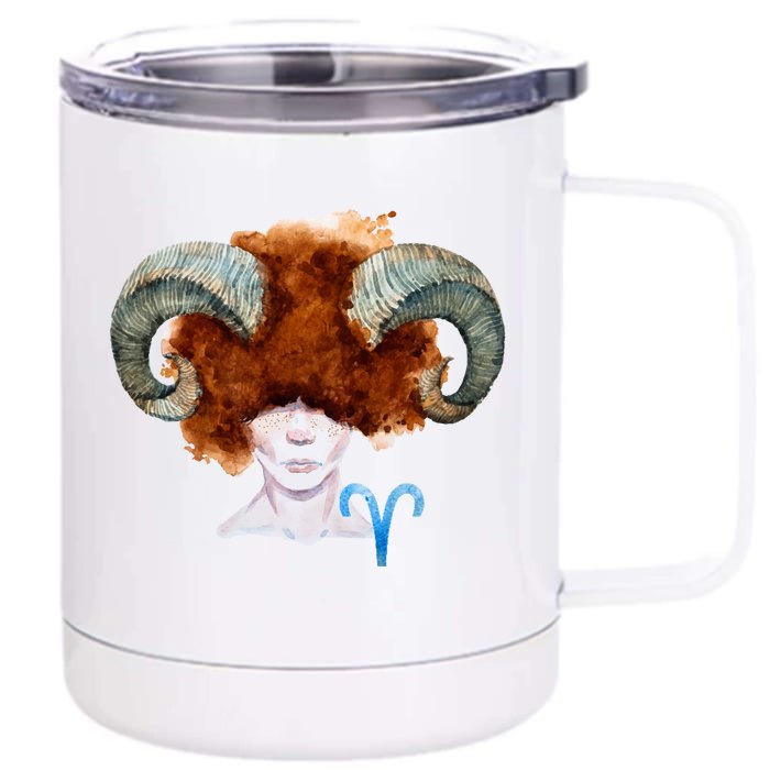 Capricorn. Zodiac Sign Watercolor Illustration Front & Back 12oz Stainless Steel Tumbler Cup