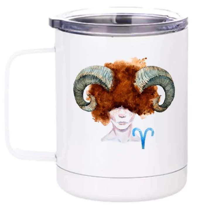 Capricorn. Zodiac Sign Watercolor Illustration Front & Back 12oz Stainless Steel Tumbler Cup